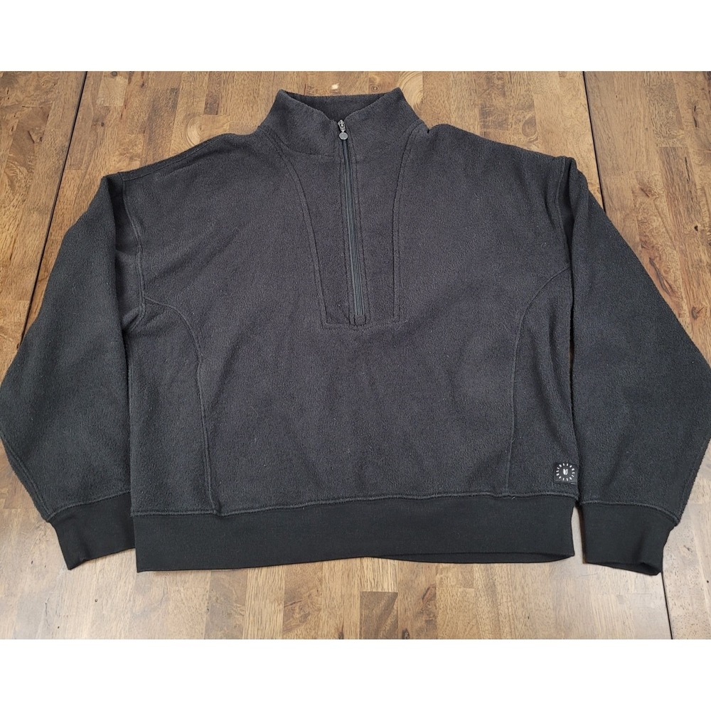 Linksoul Black Fleece Quarter Zip Pullover Mock Neck Women's Size Lg